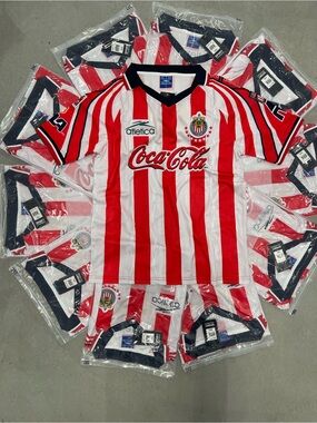 Chivas 1998/99 Red & White Coca-Cola Soccer Jersey by Atletica